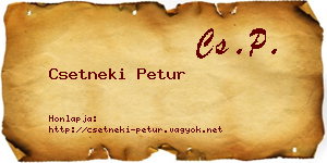 Csetneki Petur névjegykártya